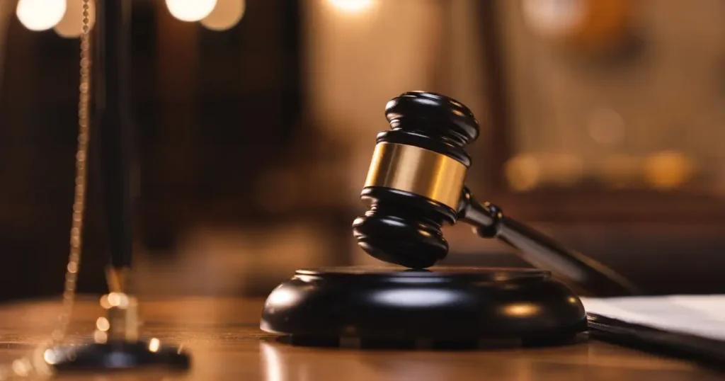 gavel resting on a judges bench