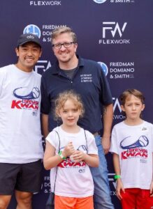 ed bennett with steven kwan and kids 