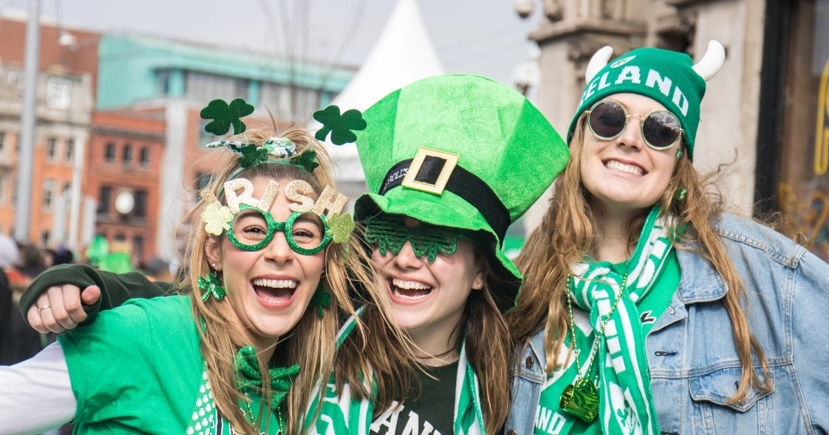 Friends having a great time enjoying St. Patrick's day.