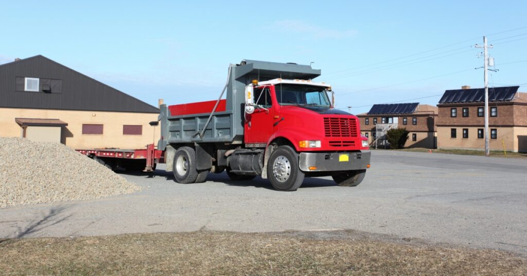 Dump truck on a road