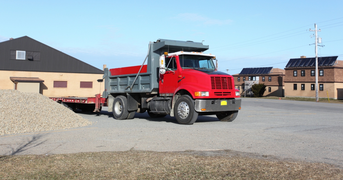 Dump truck on a road